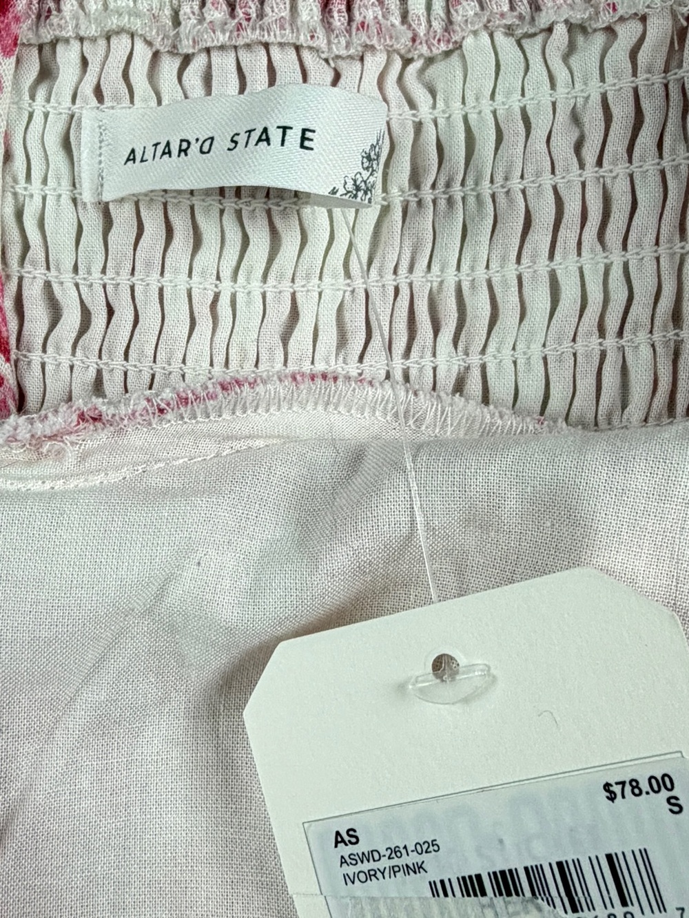 NWT Altar’d State Pink Floral Tiered Mini Dress Ruffle Strap Cottagecore Size S - Picture 4 of 12